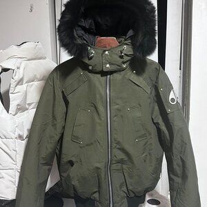 Moose knuckles BALLISTIC SHEARLING TRIM BOMBER JACKET